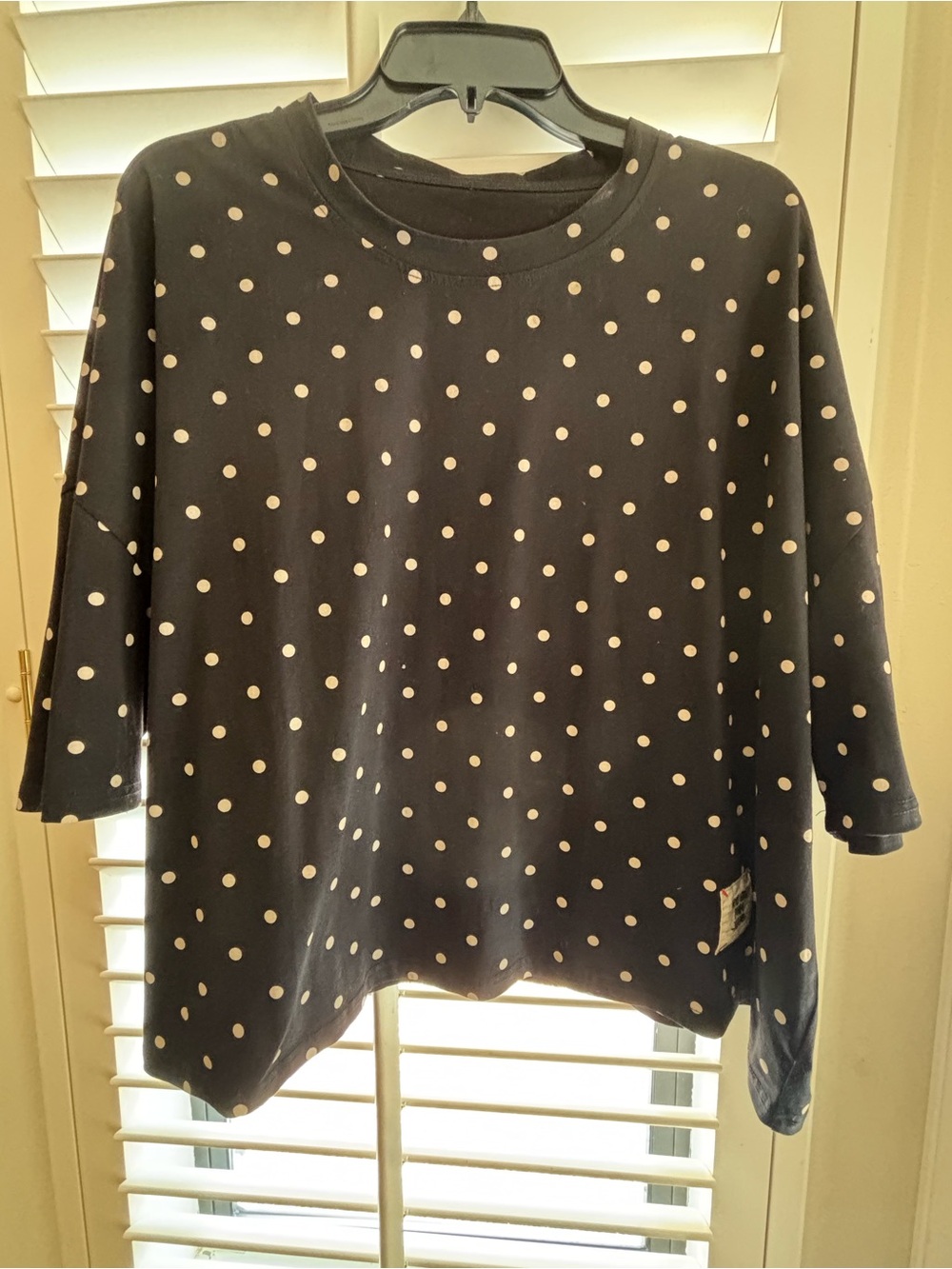 Black and white polka dot top